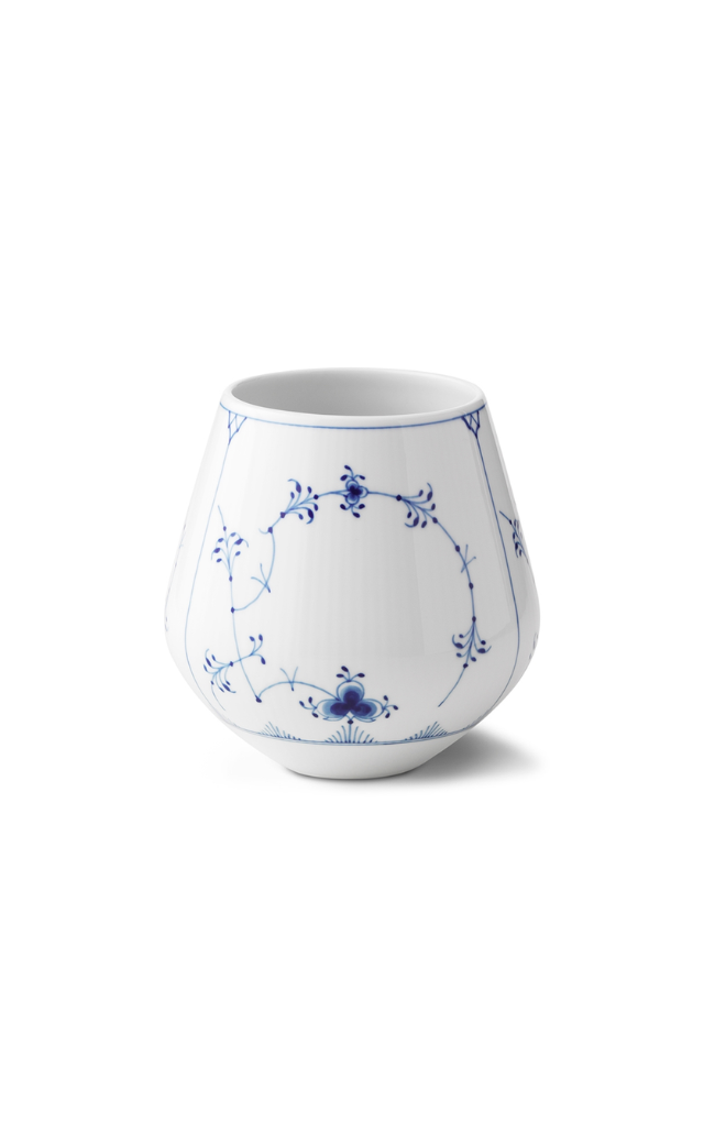 Blue Fluted Plain Vase 15cm 5.9"