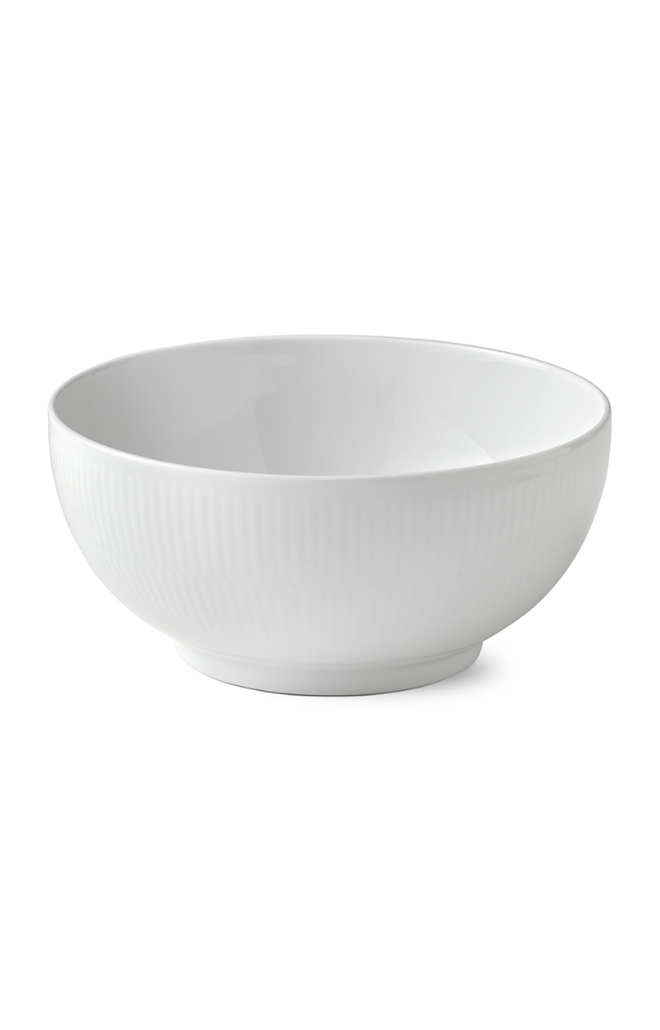 White Fluted Bowl 180cl 1.9qt, 21cm 8.27"