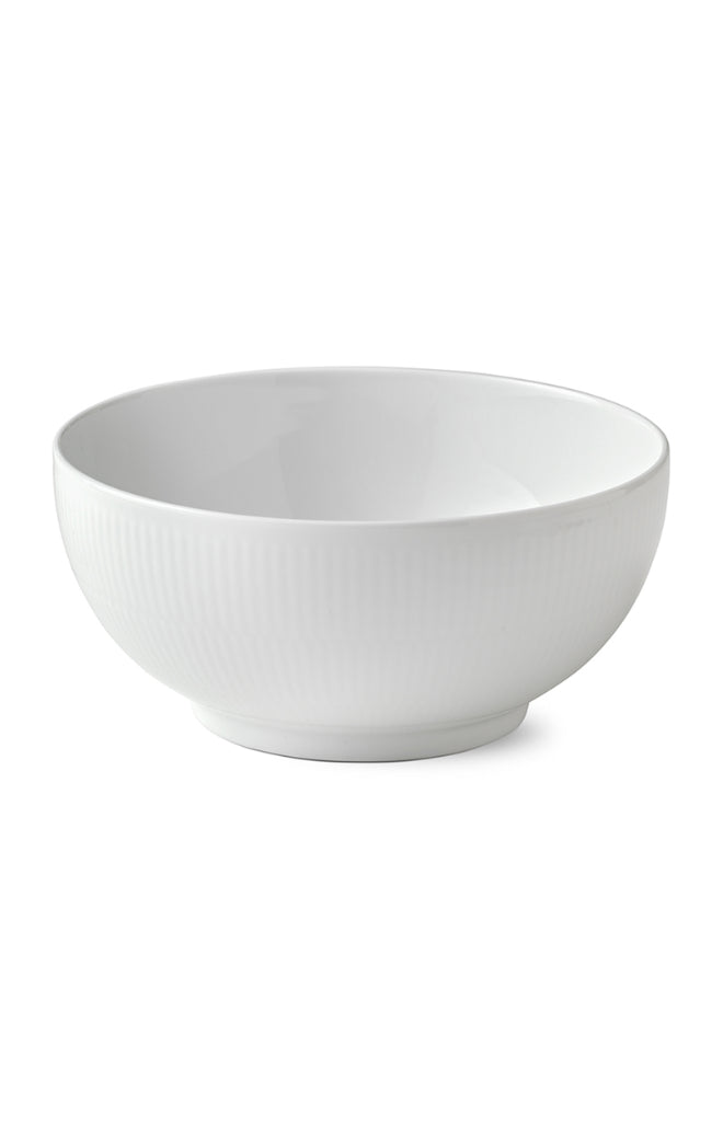 White Fluted Bowl 180cl 1.9qt, 21cm 8.27"