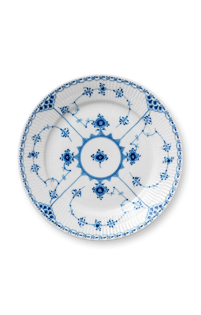 Blue Fluted Half Lace Salad Plate 8.75"