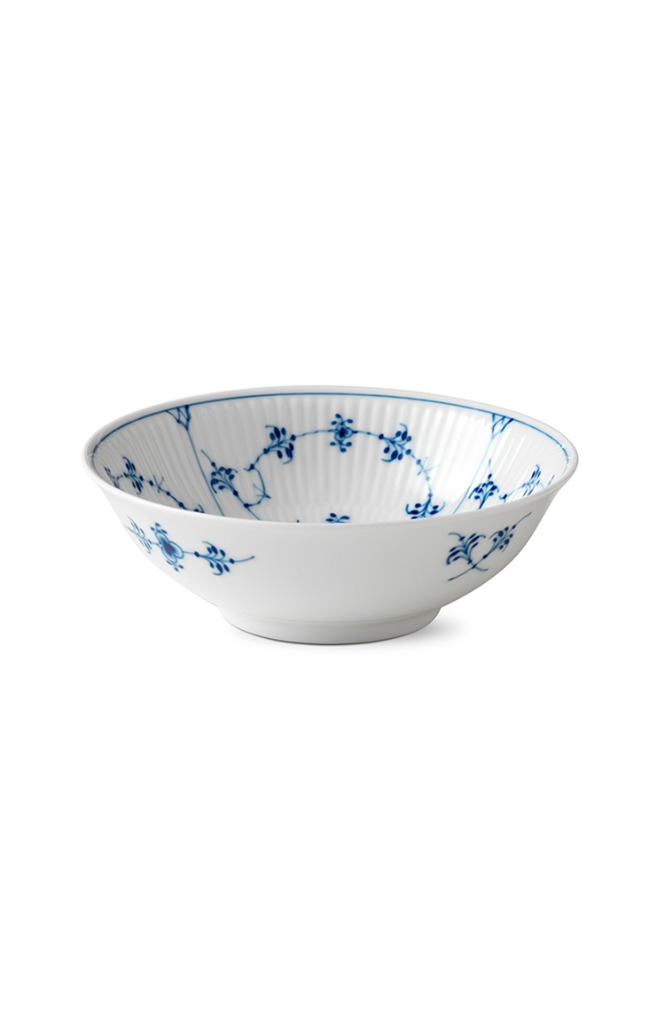 Blue Fluted Plain Cereal Bowl 11.75Oz
