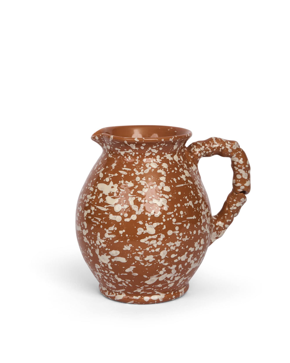 Splatter Cigno Jug in Terracotta & Cream
