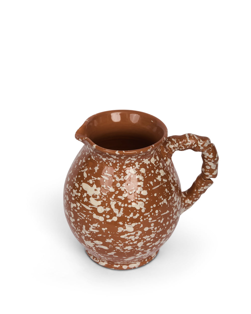 Splatter Cigno Jug in Terracotta & Cream