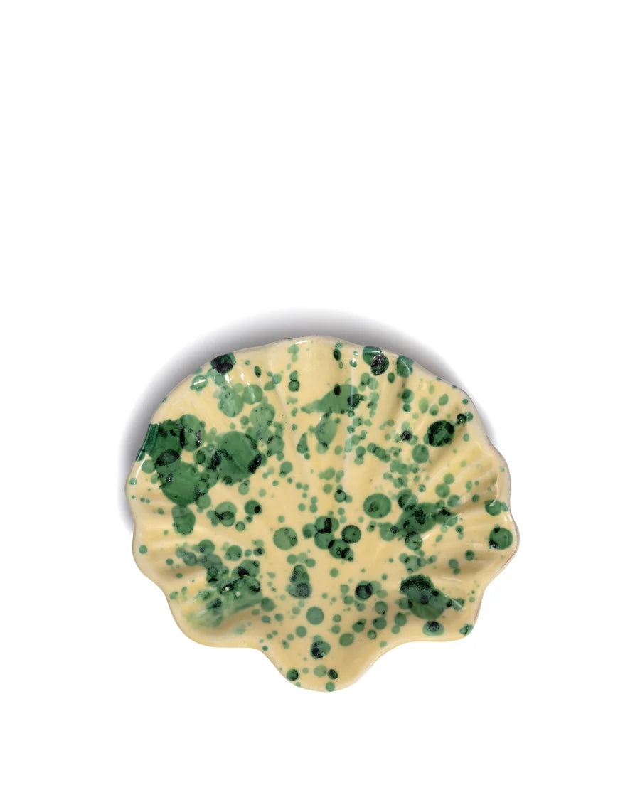 Splatter Coquillage Dish in Yellow & Verde