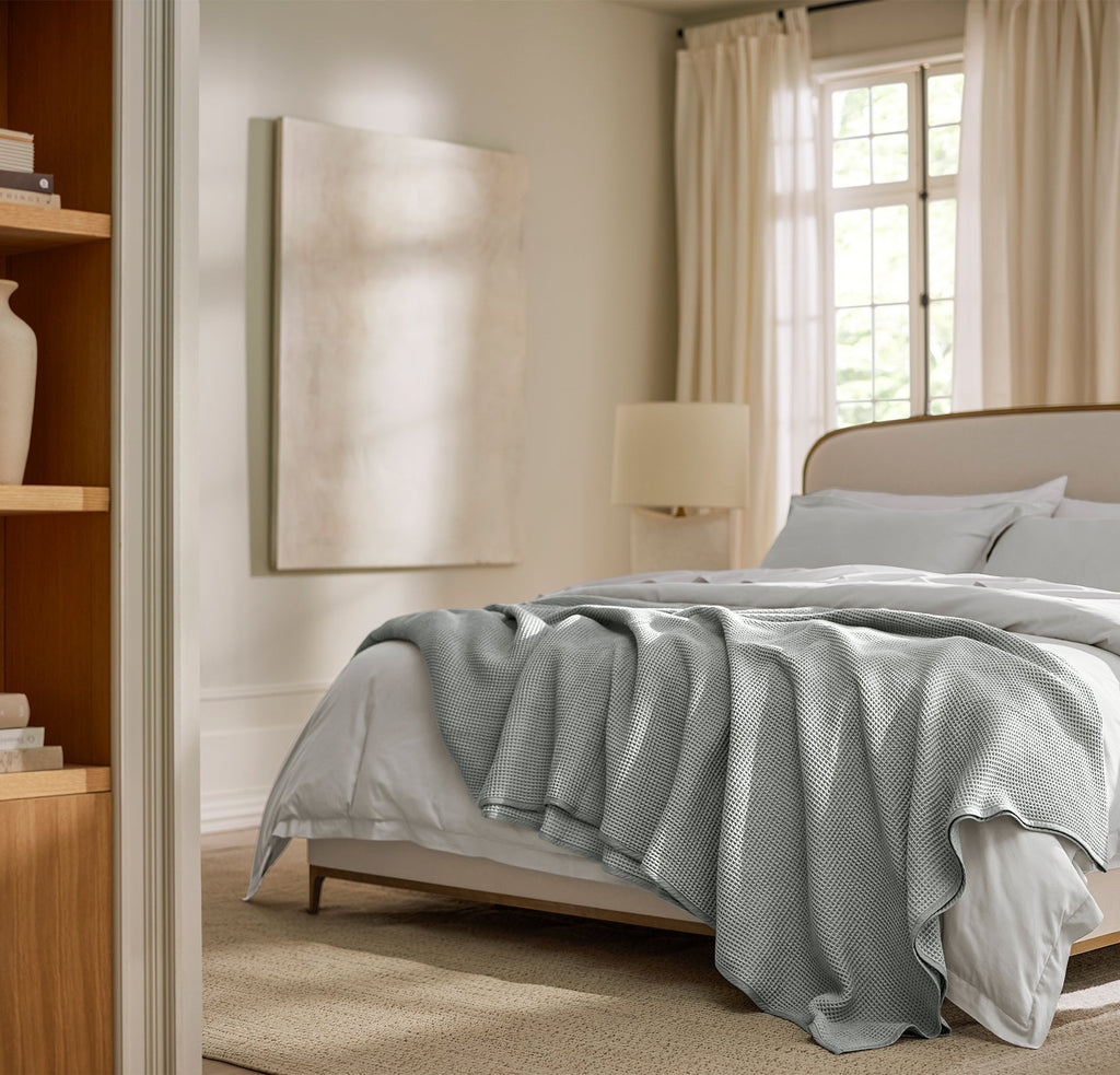 Waffle Bed Blanket in Shore
