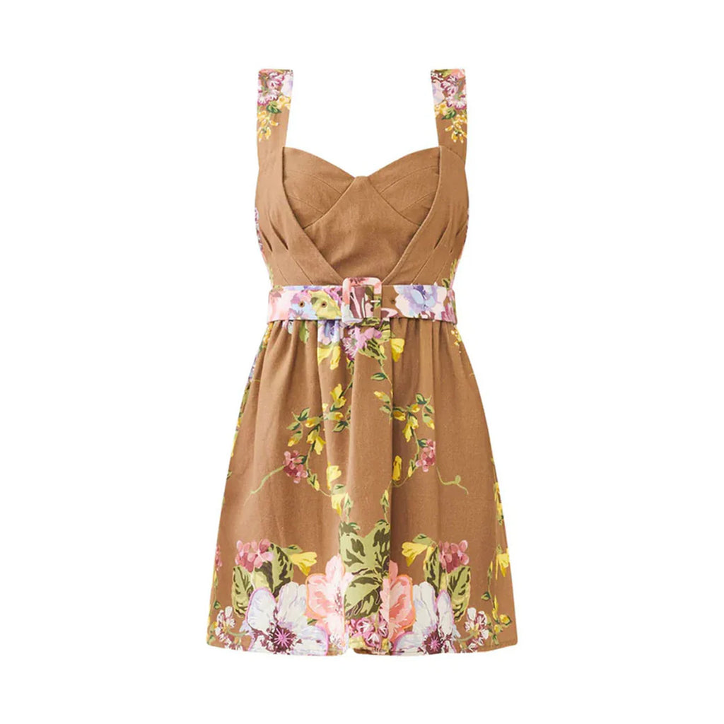 Georgie Dress in Caramel Victorian Floral
