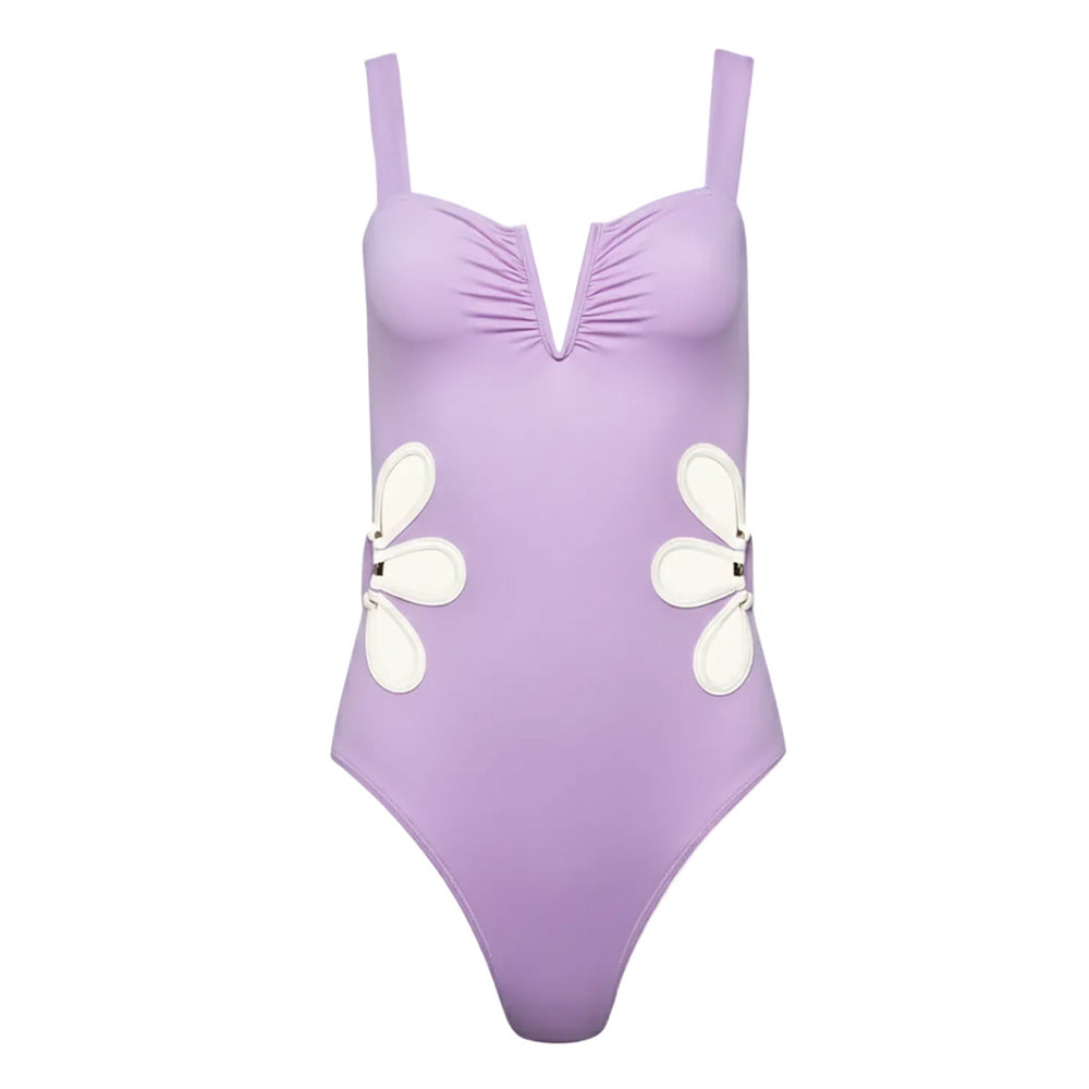 The Flora One-Piece In Lilac & White