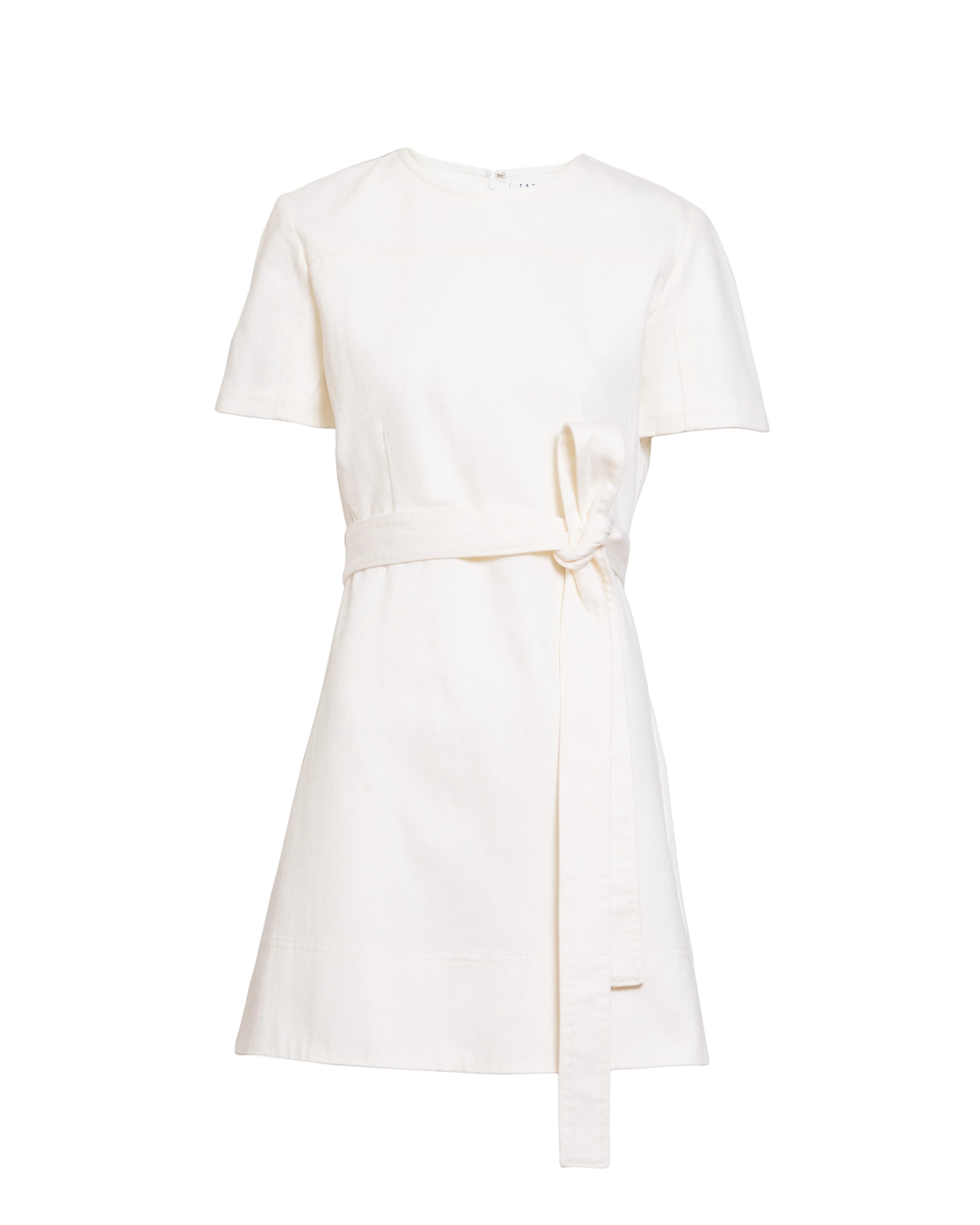 Short Ella Denim Dress in Chalk