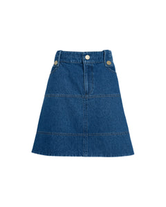 Short Hudie Skirt in Classic Indigo Blue
