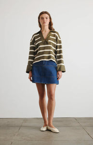 Short Hudie Skirt in Classic Indigo Blue