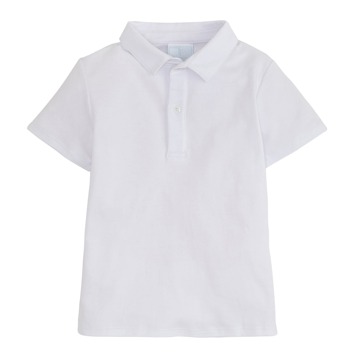 Little English classic boy's polo for spring, traditional short sleeve soft cotton polo in white