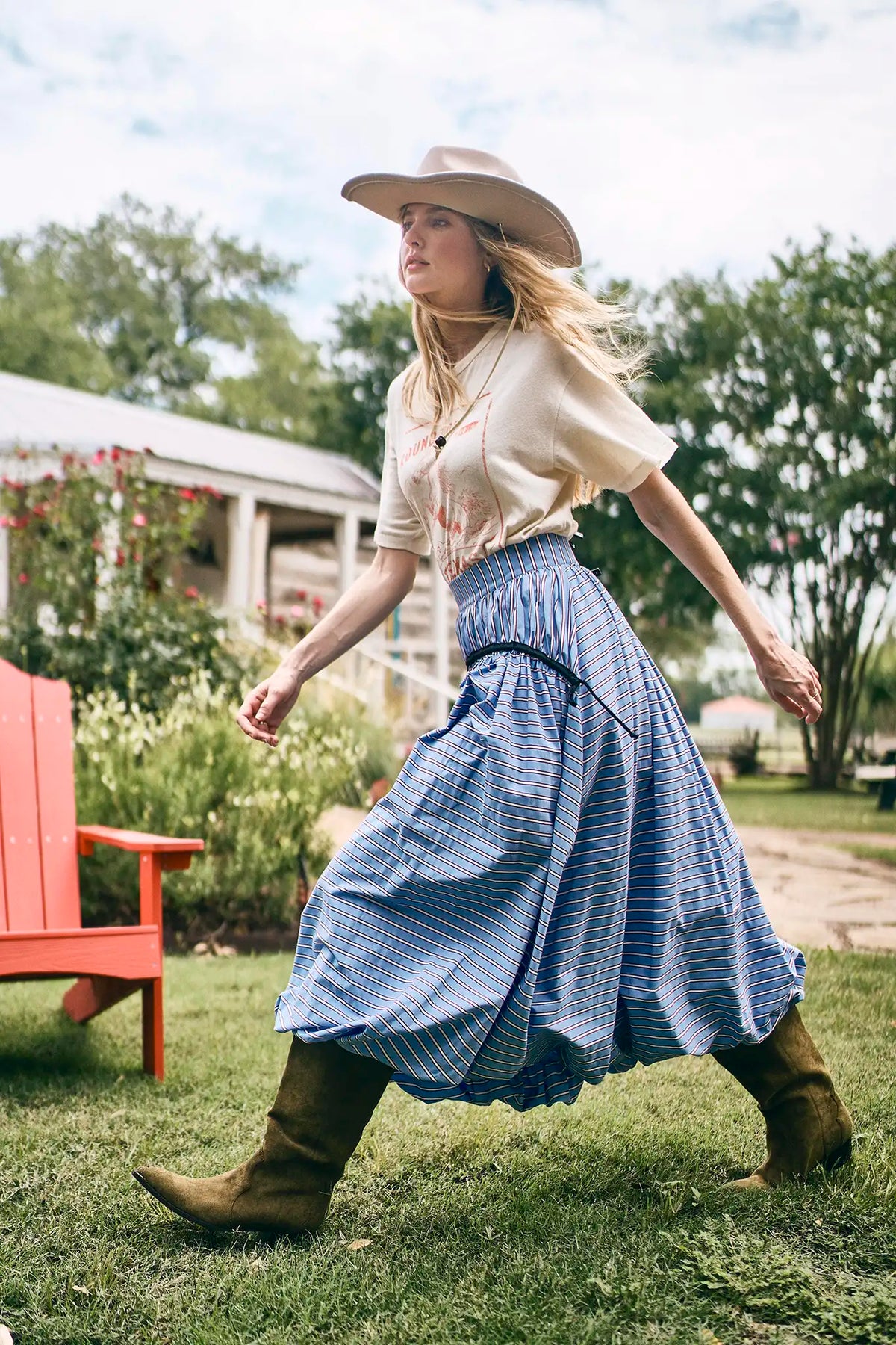 Allegra Skirt in Marfa Stripe