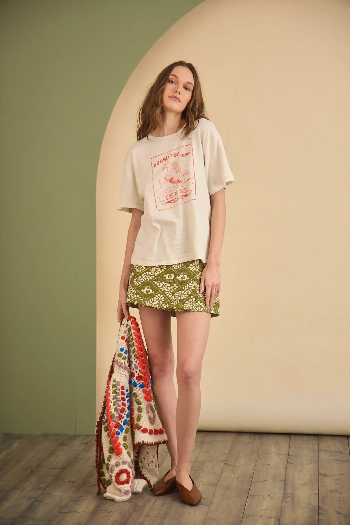 Powell Skirt in Legacy Jacquard Olive