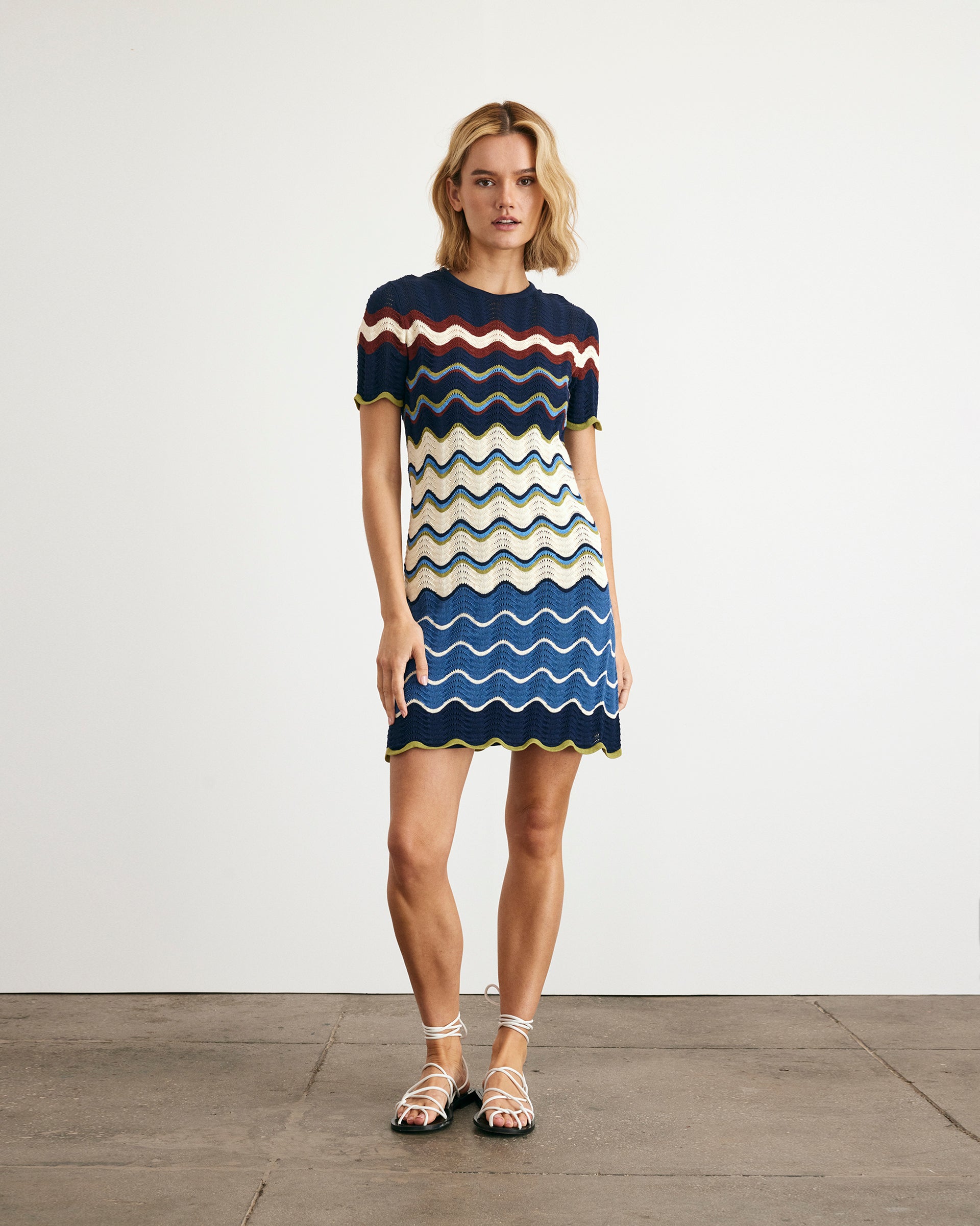 Short Leighton Dress in Maritime Blue