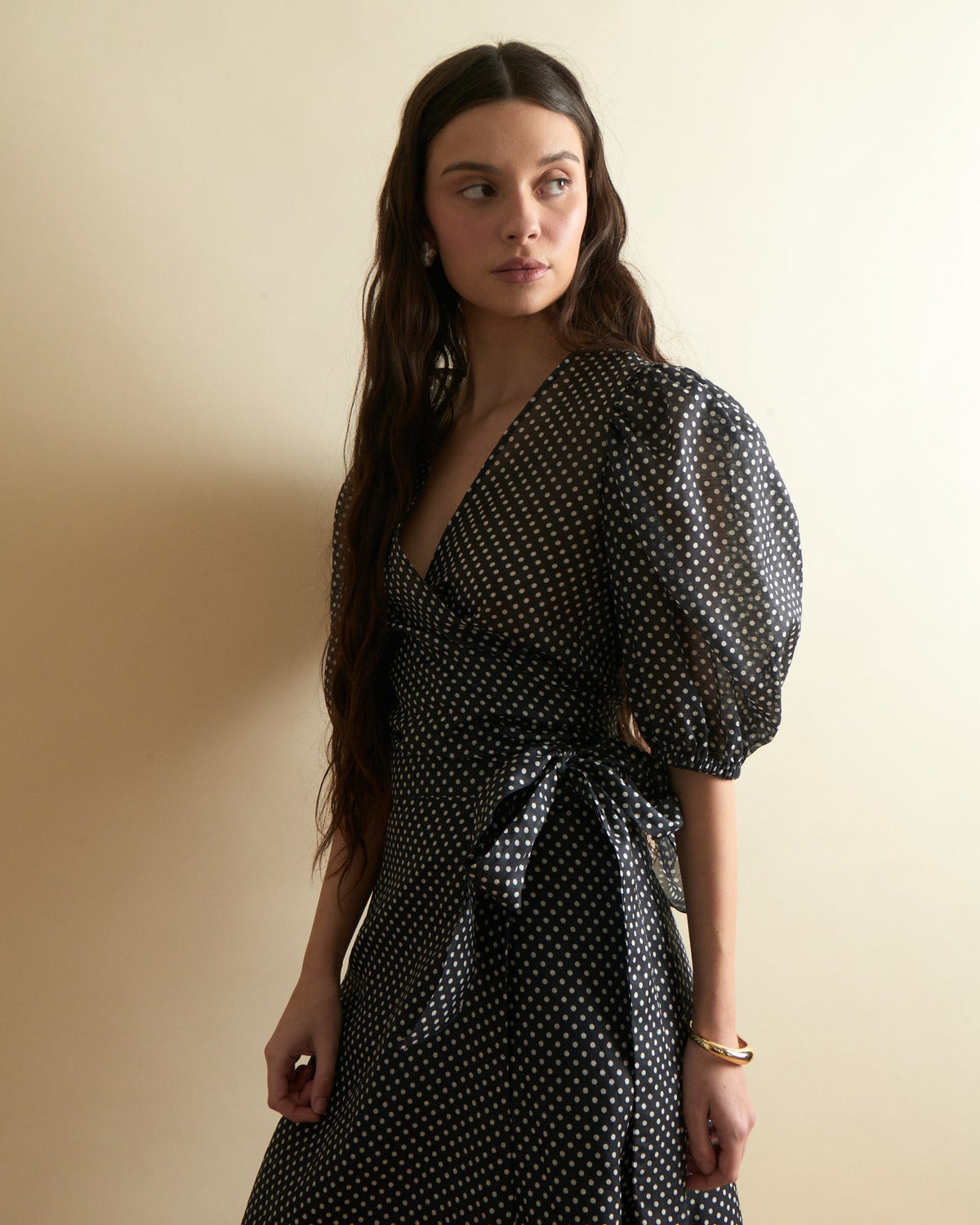 Scarlett Wrap Top in Polka Dot