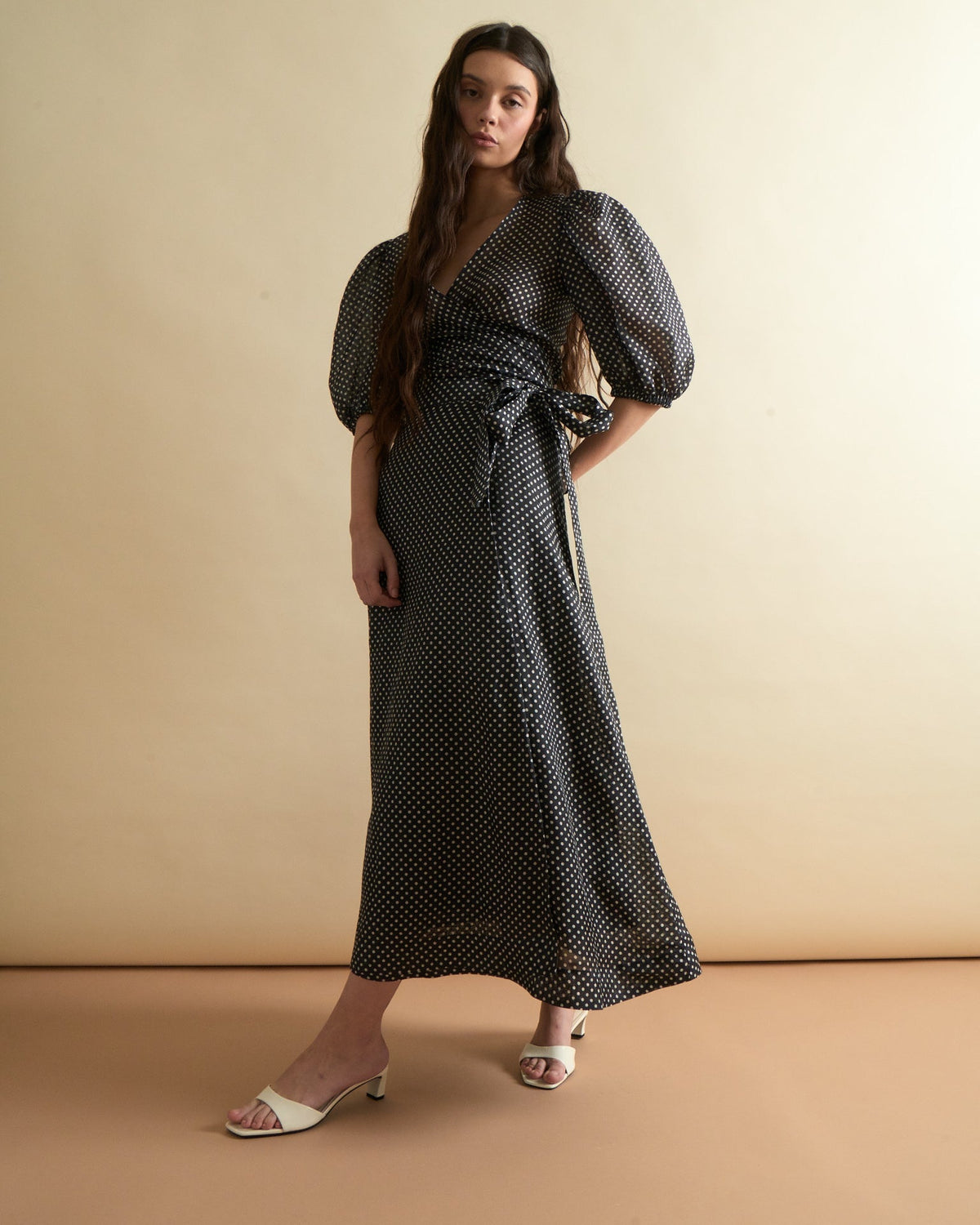 Scarlett Wrap Top in Polka Dot