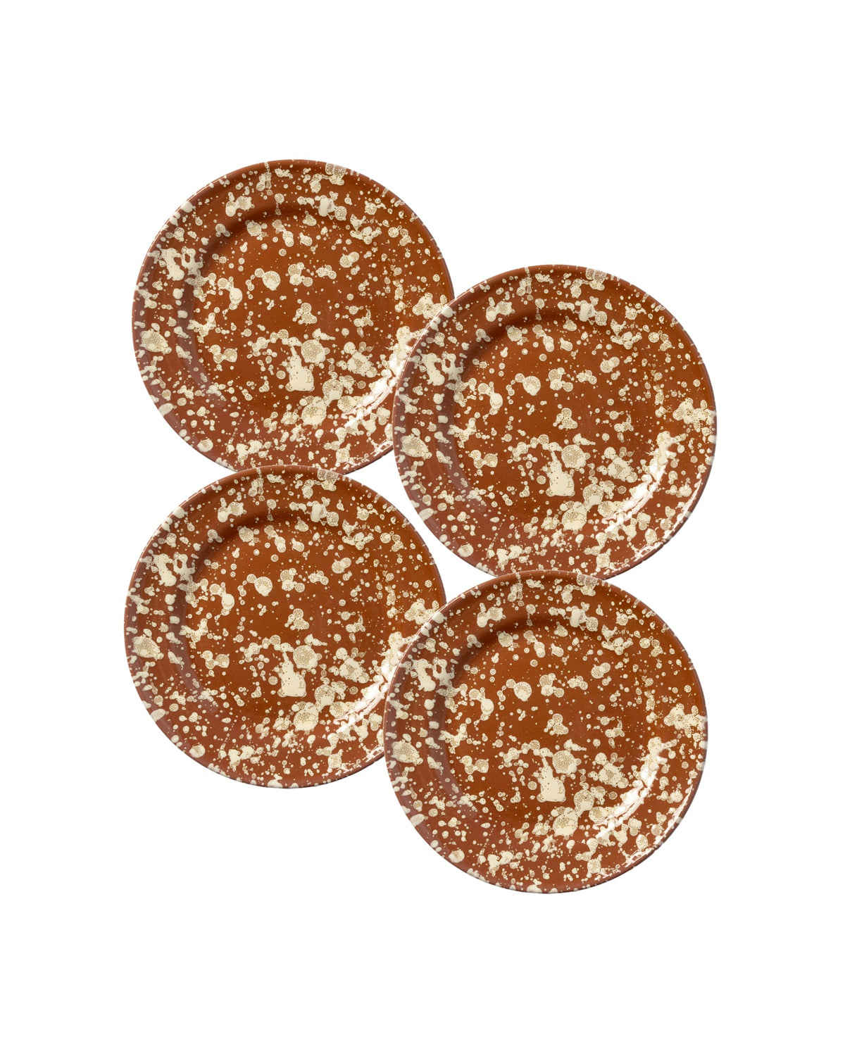 Splatter Side Plate in Terracotta & Cream, Set of 4