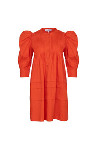 The Sidney dress has a crew neckline, ¾ length sleeves, pintuck detailing, side seam pockets.