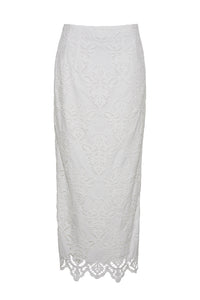 Sienna Skirt in White Scroll Emblem
