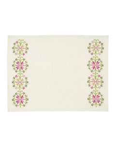 Rohida Embroidered Placemat, Pink and Green, Set of 2