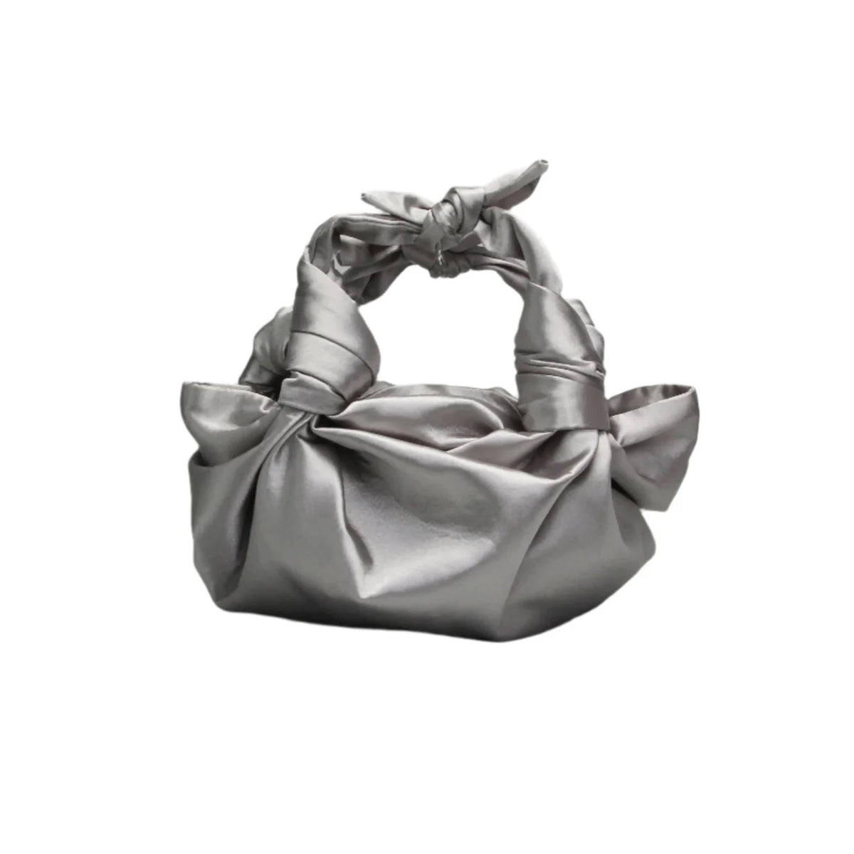 Silver NLA Silk Knot Bag