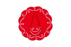 Sylvie Placemat & Napkin Set in Red & White