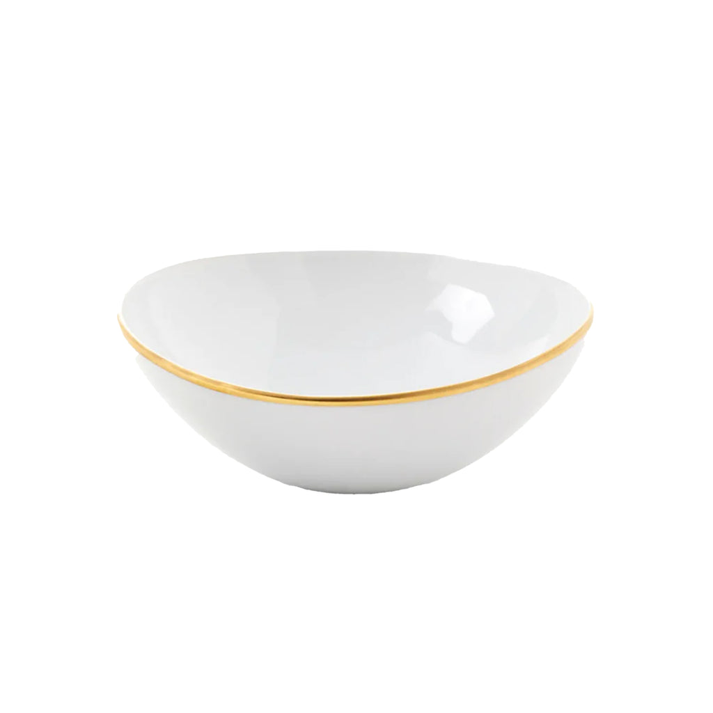 Simply Elegant Cereal Bowl in White/Gold