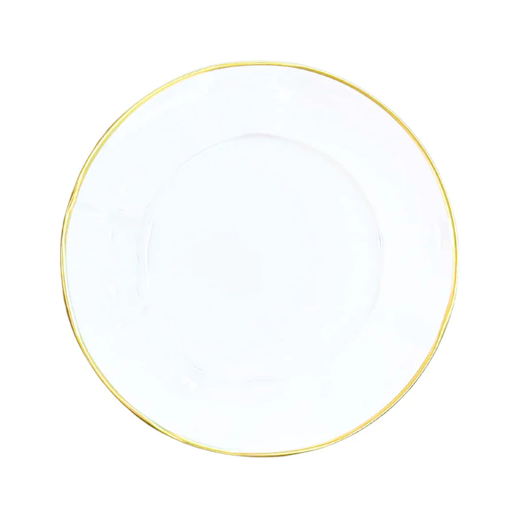 Simply Elegant Salad Plate in White/Gold