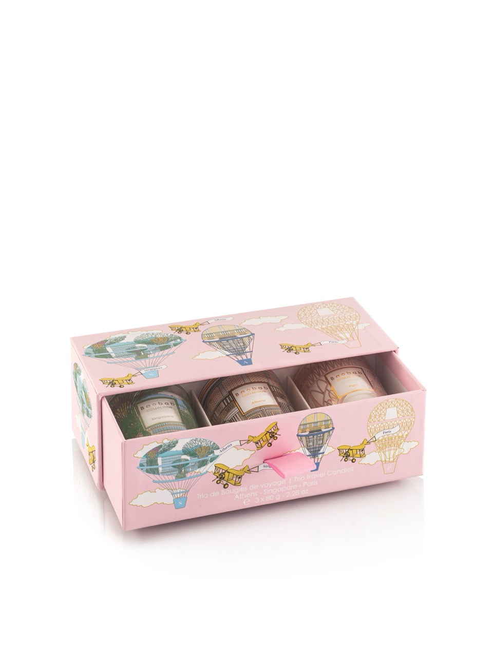 Trio Travel Candles My First Baobab Trio Singapore-Athens-Paris