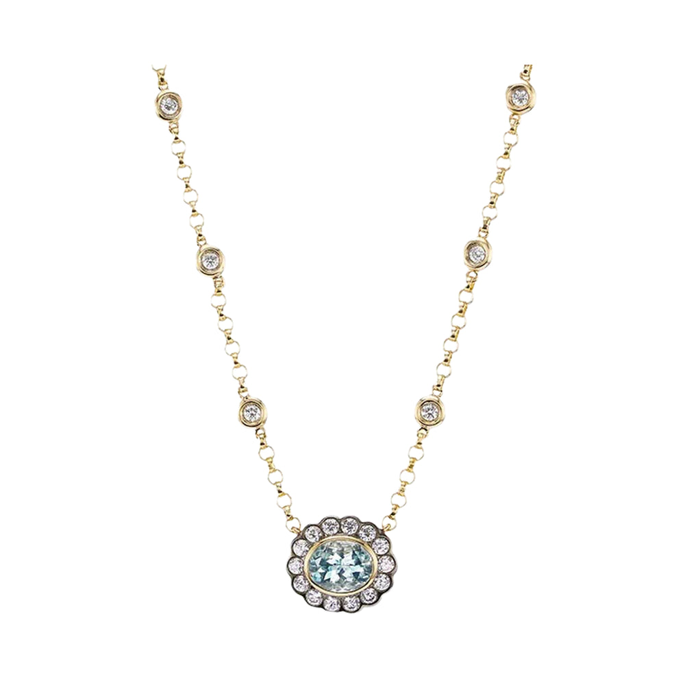 Single Alexandra Necklace Aquamarine