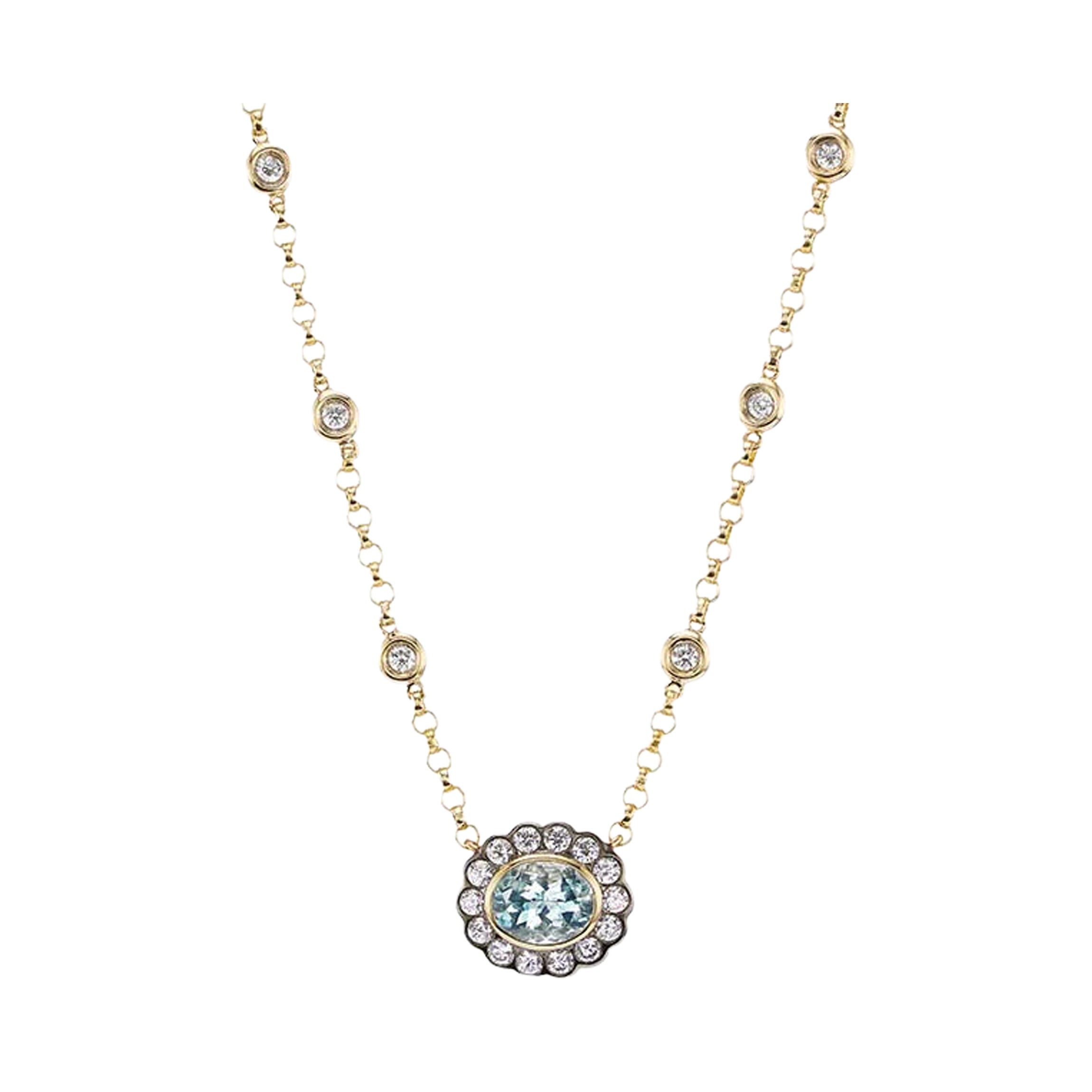 Single Alexandra Necklace Aquamarine