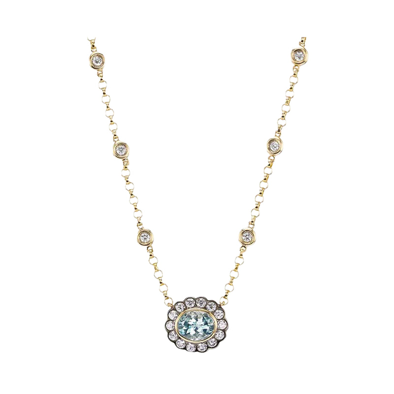 Single Alexandra Necklace Aquamarine