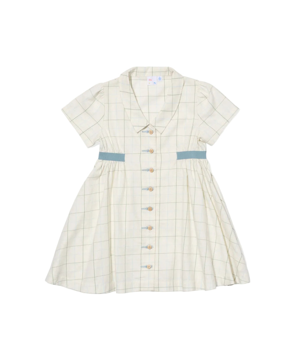 Shirt Dress in Seafoam Plaid