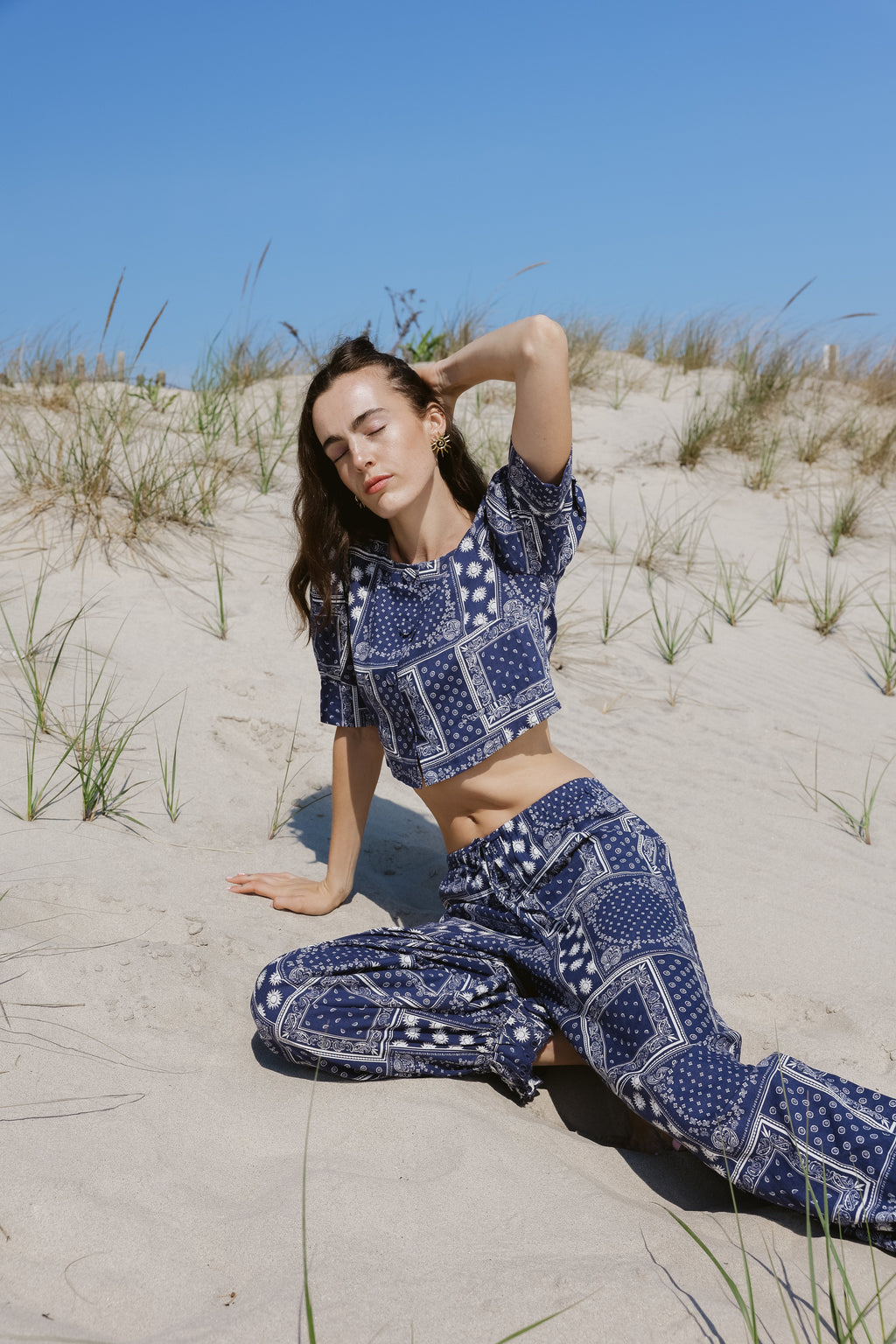 Bloomer Pant Navy Bandana Print - Sister Swim