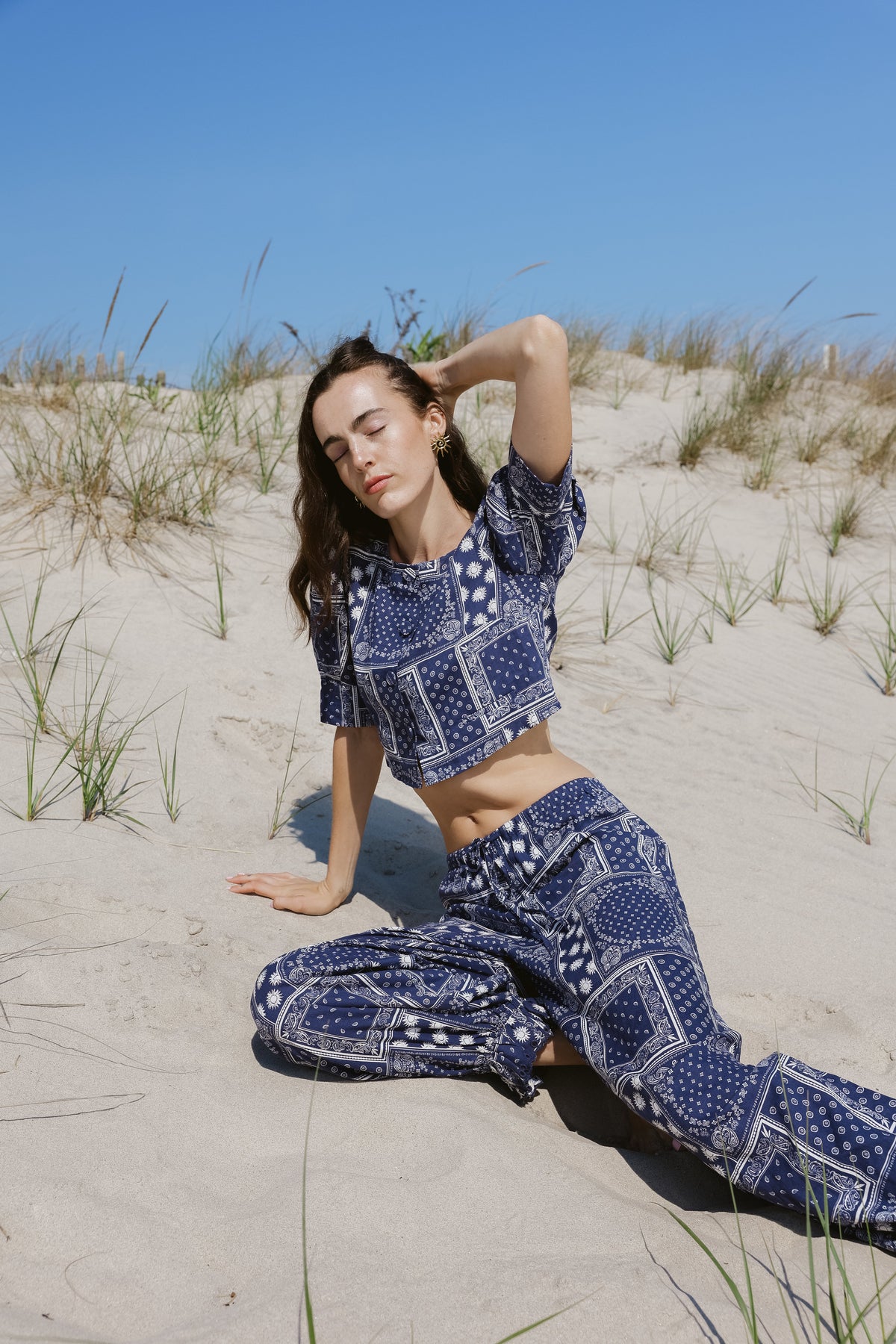 Bloomer Pant Navy Bandana Print - Sister Swim