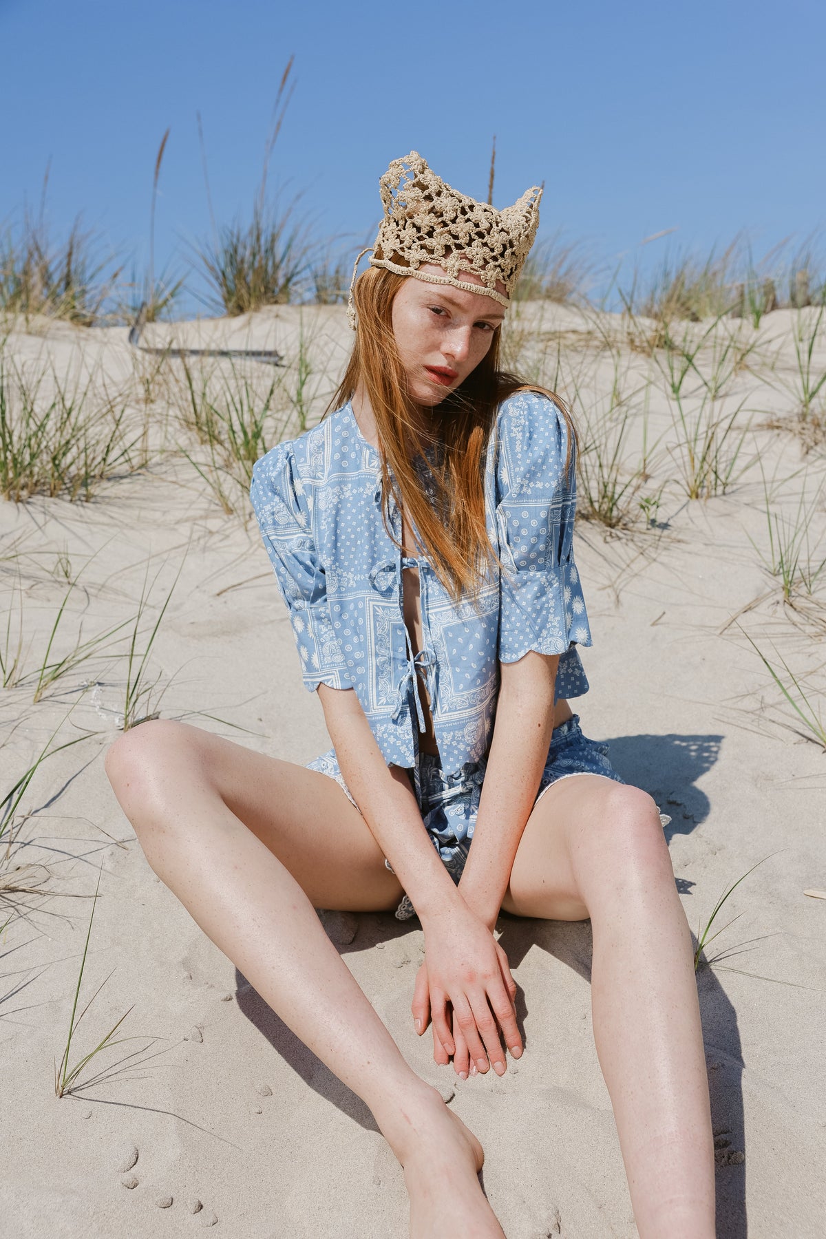 Scalloped Top Sky Bandana Print - Sister Swim