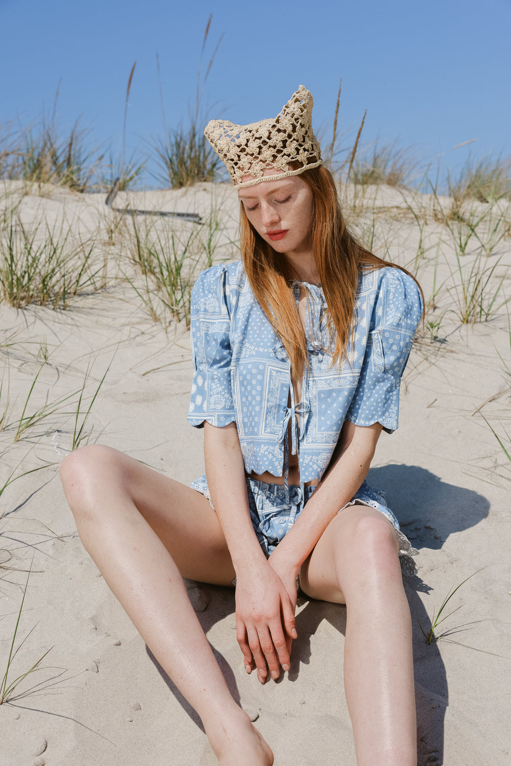 Scalloped Top Sky Bandana Print - Sister Swim