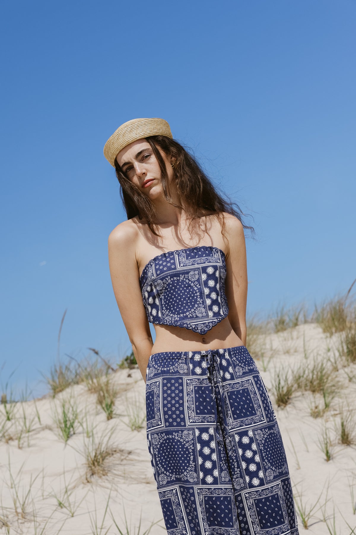 Indio Top Navy Bandana Print - Sister Swim