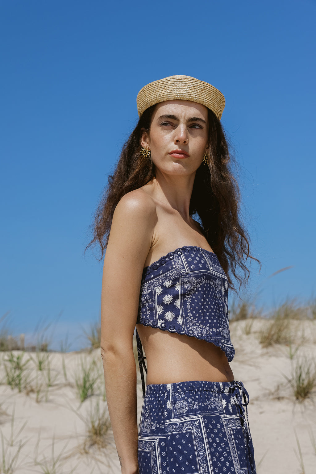 Indio Top Navy Bandana Print - Sister Swim