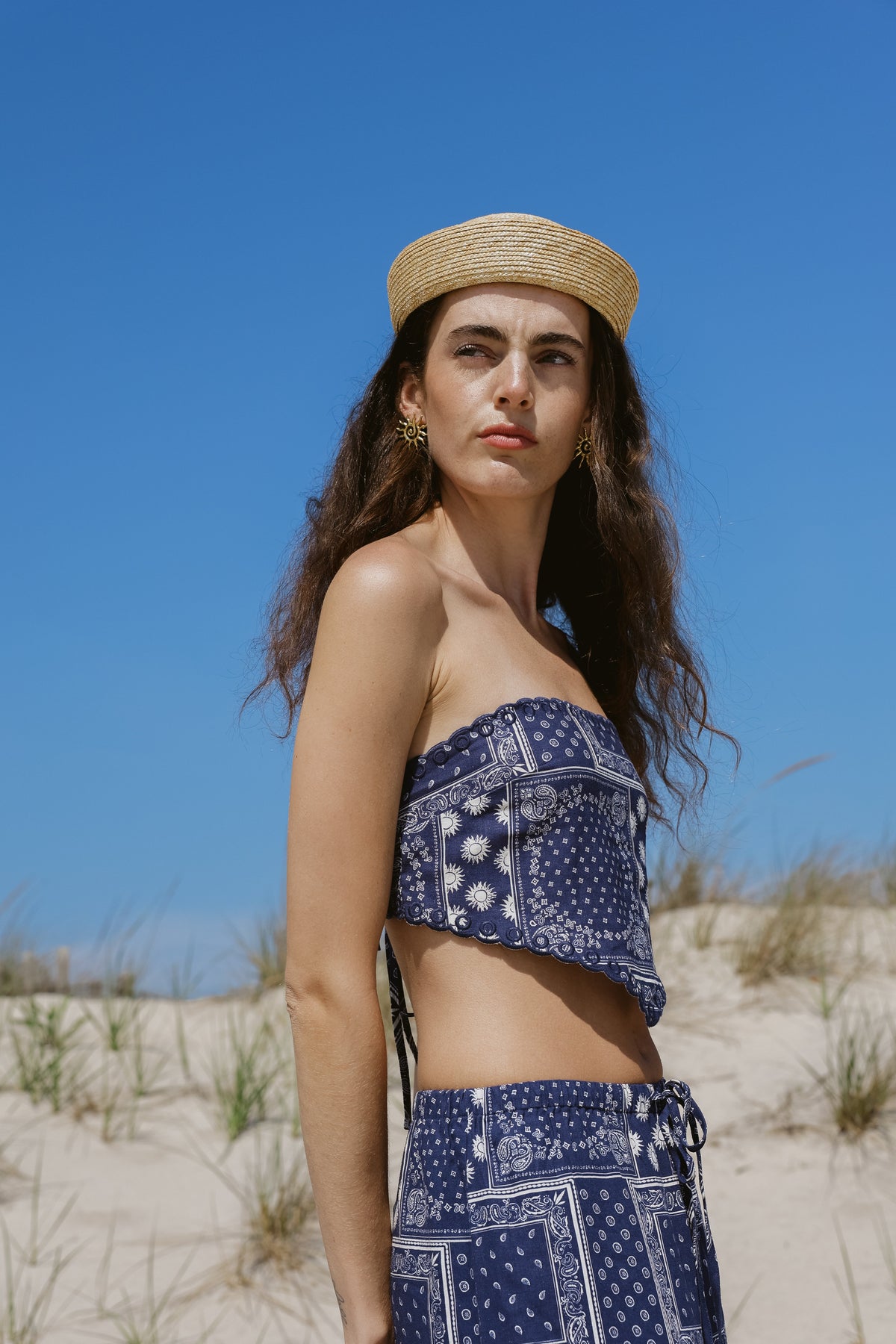 Indio Top Navy Bandana Print - Sister Swim