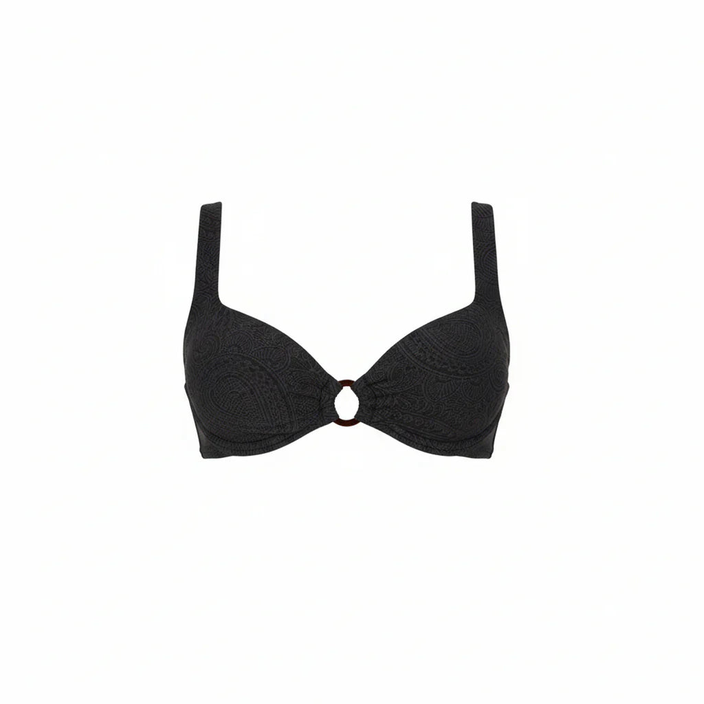 The Lori Bikini Top in Black Paisley