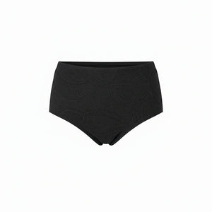 The Super High Waist Bikini Bottom in Black Paisley