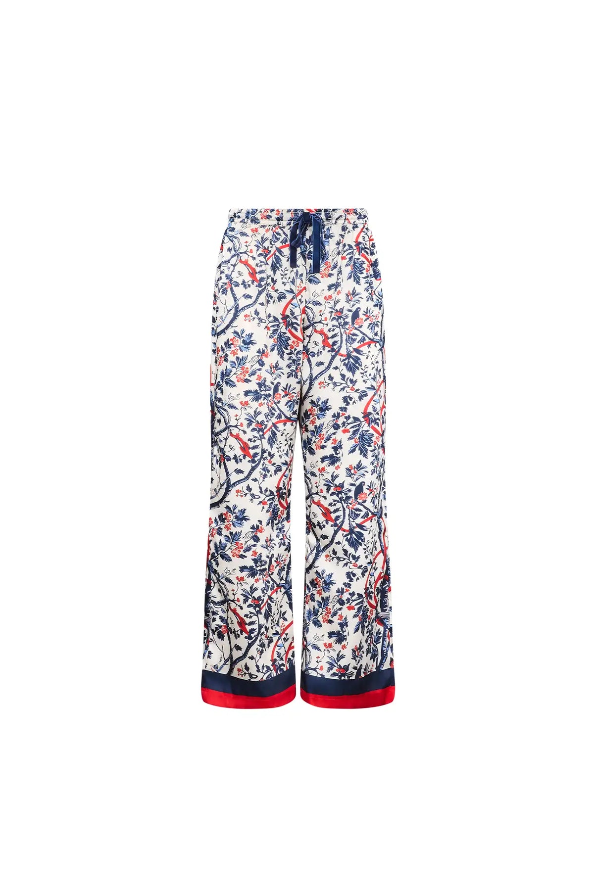 Pajama set with a long sleeve collared button front shirt and an elastic waist pull on pant.