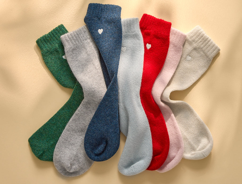 Sleeping Socks Heart in Bluebell