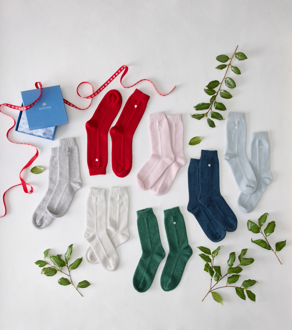 Sleeping Socks Heart in Bluebell