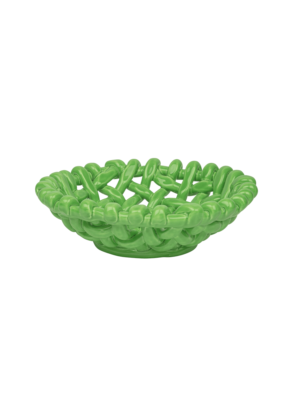 Apple Green Basketweave Bowl
