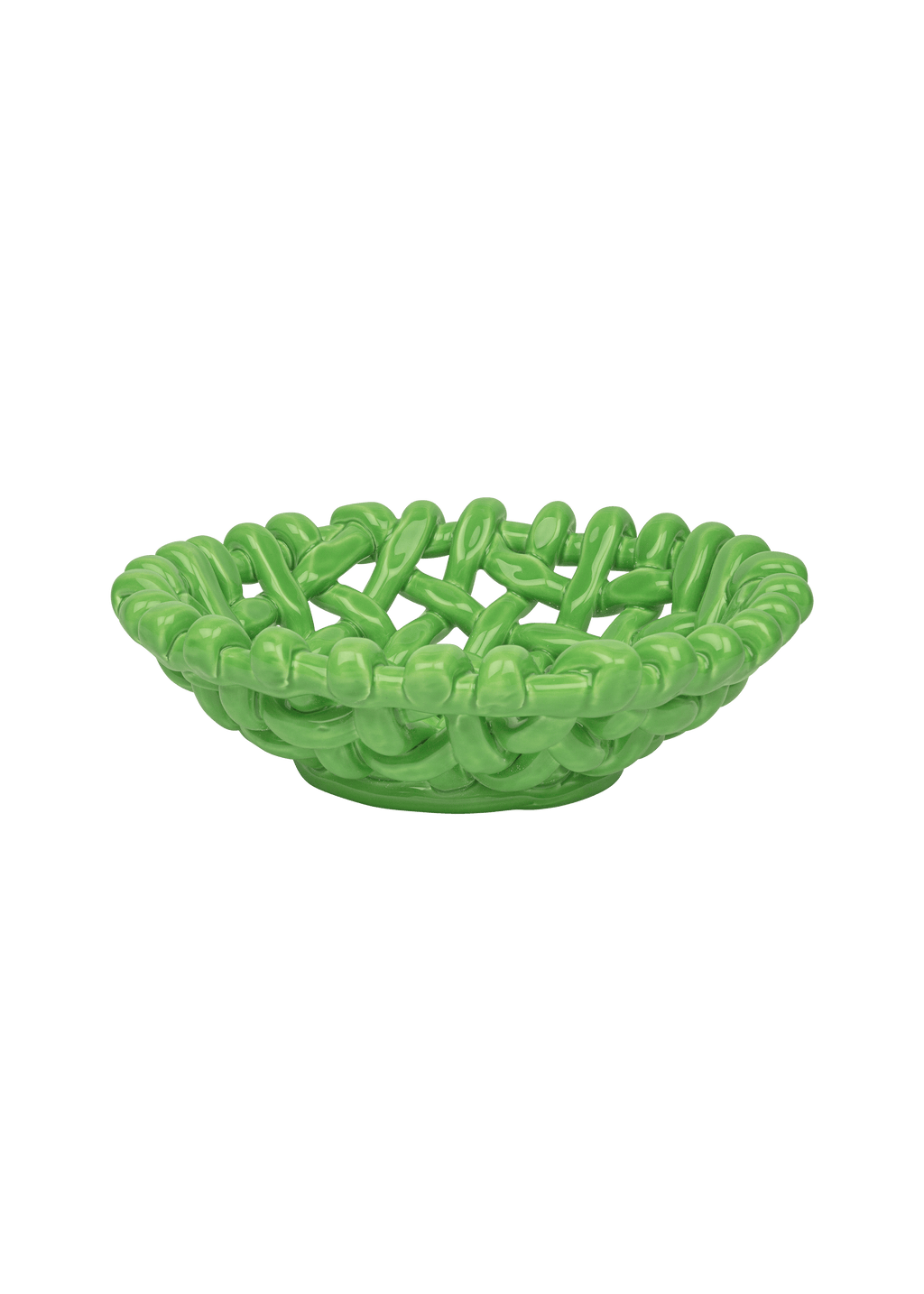 Apple Green Basketweave Bowl