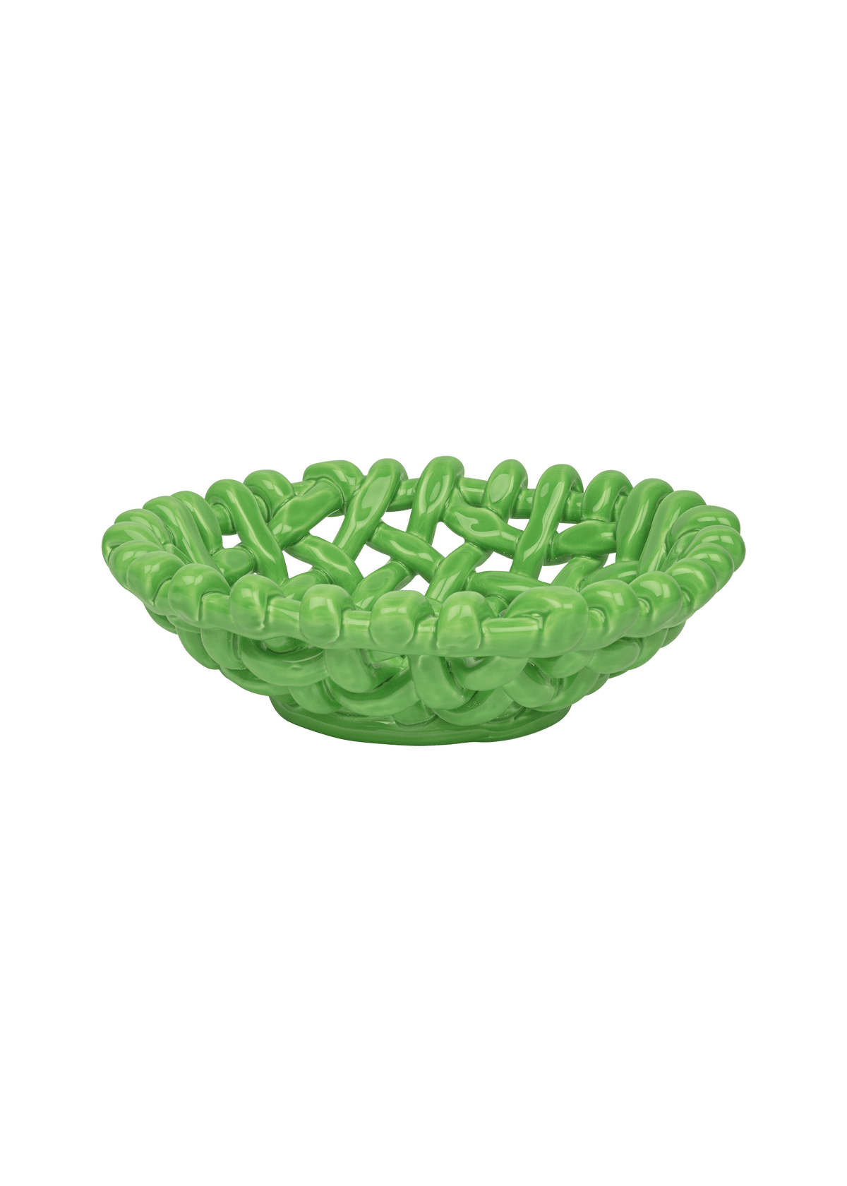 Apple Green Basketweave Bowl