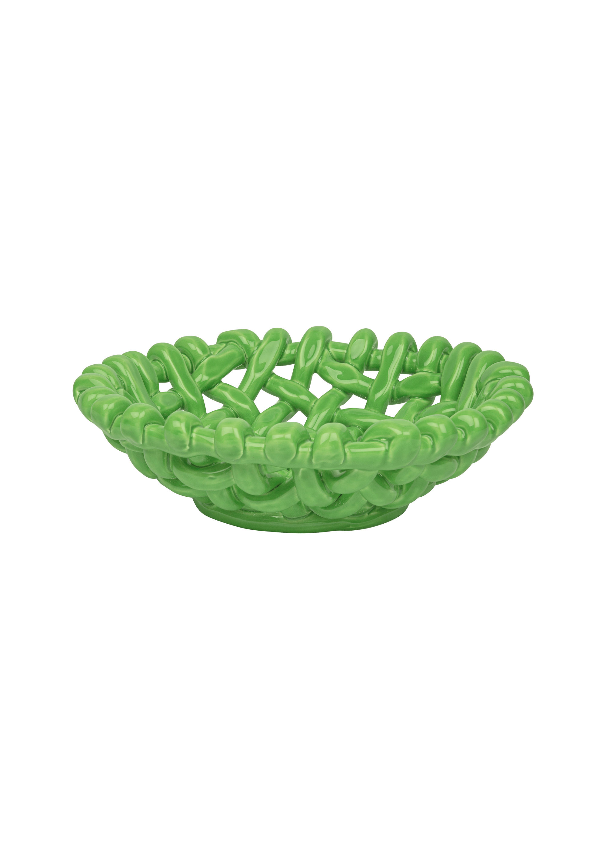 Apple Green Basketweave Bowl