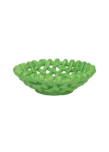 Apple Green Basketweave Bowl